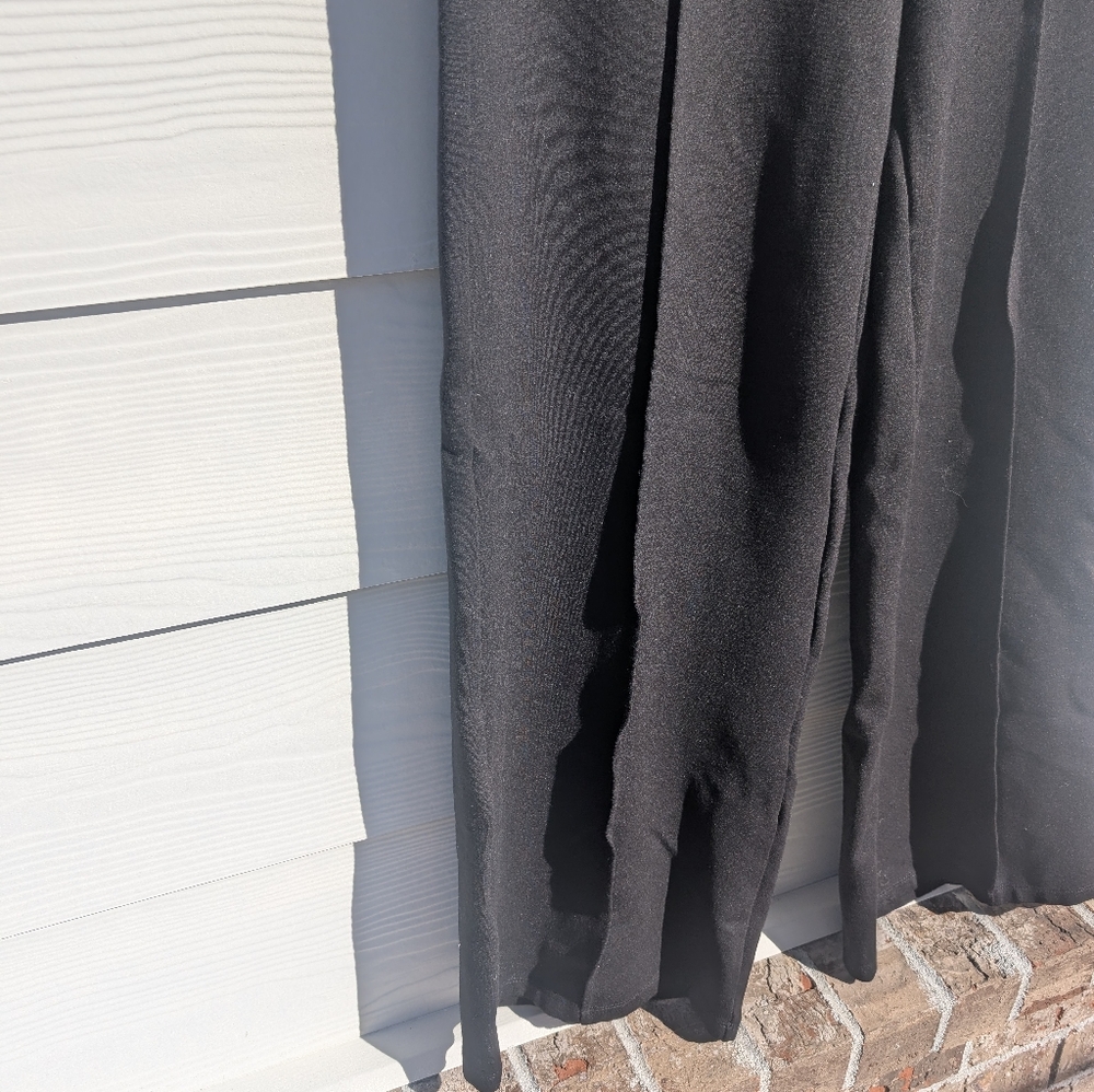 SOLD Halara Pants Size L High Waist Wide Leg Black Pockets Buttons Slim Flare - Picture 10 of 11